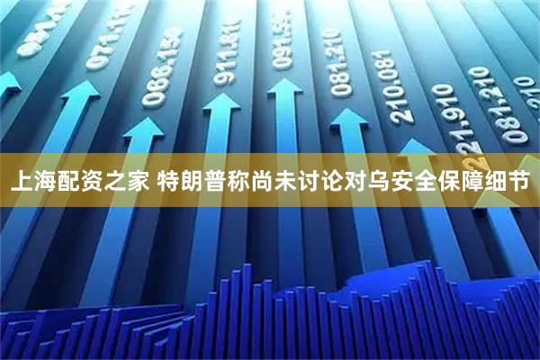 上海配资之家 特朗普称尚未讨论对乌安全保障细节